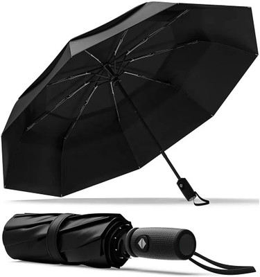 Neelmohi Travel Foldable Auto Open and Close Umbrella Sun&Rain Umbrella(Black)