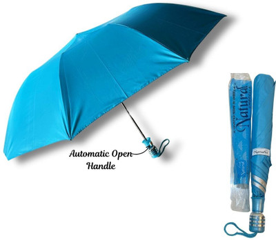 Tanira 2 fold automatic open BLUE umbrella compact for men & women with UV protection Umbrella(Blue)