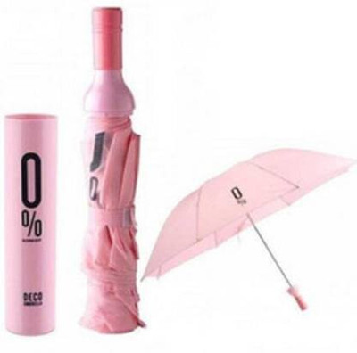 SBTs Bottle Folding Umbrella With Bottle Cover (Black) Umbrella Umbrella(Pink)