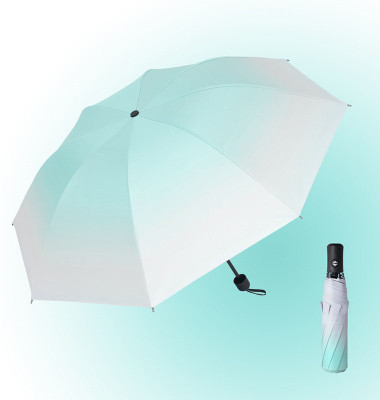 Moncerise The Original Portable Auto Travel Umbrella for Rain AutoOpen/Close Button Umbrella(Green, White)
