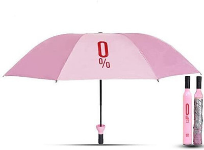 Radheraj Wine Bottle Shape Mini Compact Foldable Umbrella with Plastic Case Umbrella(Multicolor)