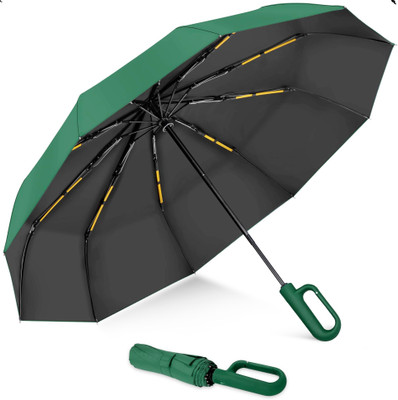 RAINGAL Auto Open 3 Fold Umbrella For Protection Against Rain Sun+UV Rays with cover Umbrella(Green, Black) RAINGAL Auto Open 3 Fold Umbrella For Protection Against Rain Sun+UV Rays with cover Umbrella(Green, Black)