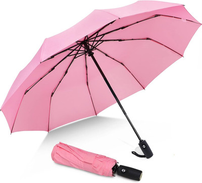 HSR Auto Open Close Strong Wind Proof Rain Proof with 10 Bone Umbrella collapsible Umbrella(Pink)