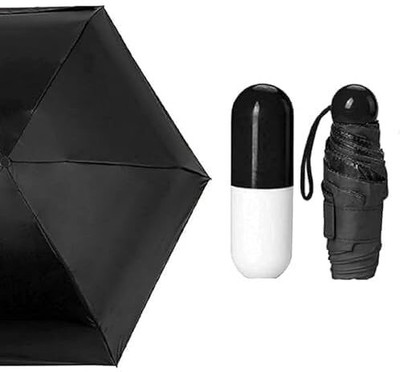V21 Capsule Folding Umbrella Compact UV & Rain Protection Umbrella(Black)