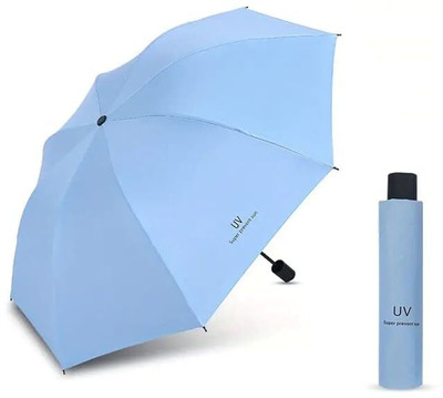 Lovio Store UV Protection Windproof 3-Fold Travel Umbrella for Men & Women Umbrella(Blue)