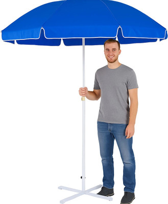 GREEN BIRD Stylish 7FT Garden Umbrella with Stand Rust Proof Outdoor Use Umbrella(Blue)