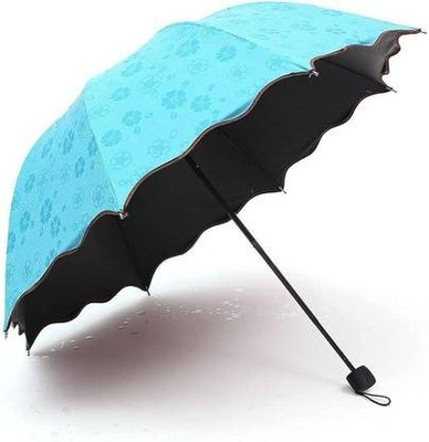 Great More Secret Blossoms Magic Umbrella, 4-Fold, UV Protection, Umbrella Umbrella(Blue)