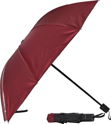 Flipkart SmartBuy 3 Fold Digital Printed Rain Sun & UV Rays Protective Manual Open Umbrella(Maroon)