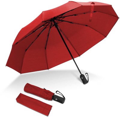 NILAMBER Umberalla Large for RAIN Man,Women,Kids,Girls,Boys-3 Fold Auto Open and Close Umbrella(Red)