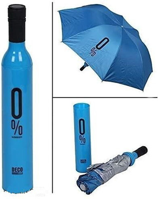 SBTs Windproof Double Layer Umbrella Bottle Cover Umbrella with UV Protection Umbrella(Blue)
