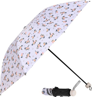 Flipkart SmartBuy 3 Fold Printed Rain Sun & UV Rays Protective Black Coated Manual Open Umbrella(Green)