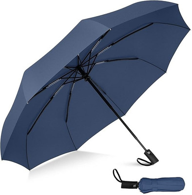 GOPINATH AUTOLINK 1 pcs Auto Open and Close UV Protection 3 Fold Umbrella for Men & Women Umbrella(Blue)