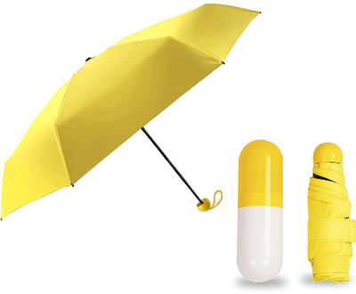 KRITI CREATION Folding Compact Pocket Capsule Umbrella Umbrella(Yellow)