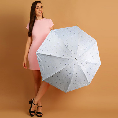 Flipkart SmartBuy 3 Fold Digital Printed Rain Sun & UV Rays Protective Manual Open Umbrella(Silver)