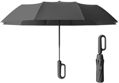 GRACIOUS MART Umbrella Automatic Open/Close, Lightweight, Perfect Carabiner Handle Umbrella(Black)