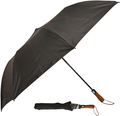 Flipkart SmartBuy 2 Fold Printed Rain Sun & UV Rays Protective Double Coated Manual Open Umbrella(Black)