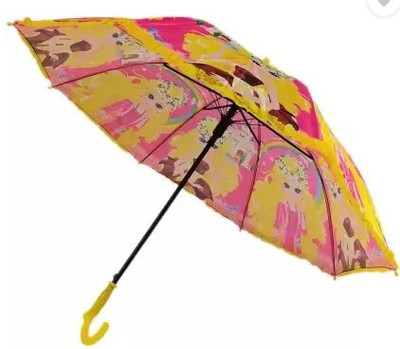 GREEN BIRD Kids Umbrella with Vibrant Cartoon Print and Foldable Design Umbrella(Yellow)