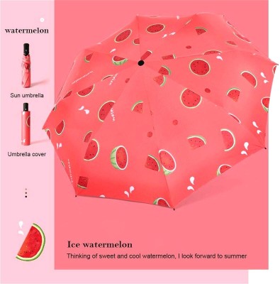 KEKEMI 3 Fold Automatic Sun & Rain Umbrella(Red)