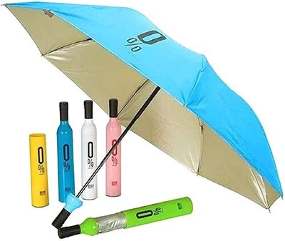 GreenLove Windproof Double Layer Umbrella with Bottle Cover for UV Protection & Rain Umbrella(Multicolor)
