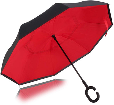 Shopepro Double Layer Inverted Umbrella C-Shaped Handle UV Protection Car Rain Outdoor Umbrella(Red)