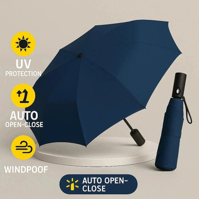 ZAYOVA UV Foldable Umbrella | Windproof Auto Chhata for Men & Women Umbrella(Blue)