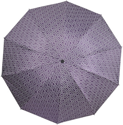 SFAB 3 Fold Printed Rain Sun & UV Rays Protective Double Coated Manual Open Umbrella(Purple)