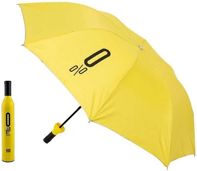 LeafBlu Double Layer Small Lightweight Folding Portable Umbrella with Bottle Umbrella Umbrella(Multicolor)