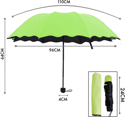 Xydrozen Triple Folding Mini Blossom Magic Compact Umbrella-CIU-10 Umbrella(Yellow)
