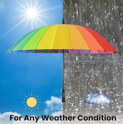 MORZI Lightweight Rainbow Umbrella – Easy to Carry and Store Umbrella(Multicolor)