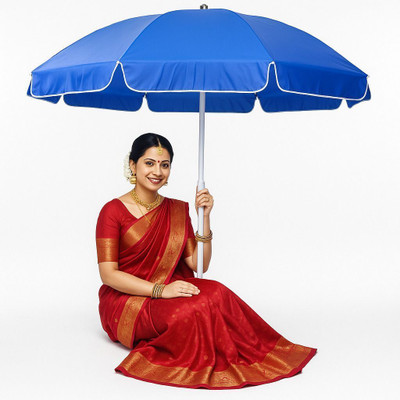 GREEN BIRD Premium 7FT Garden Umbrella Quick Setup Fade Resistant Sturdy Base Umbrella(Blue)