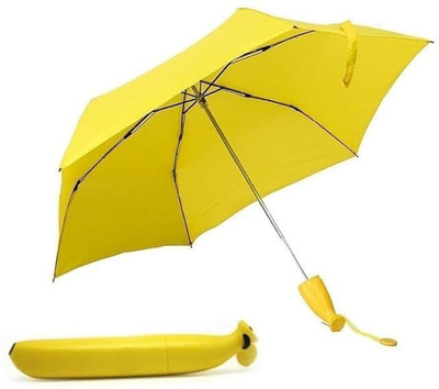 TGGMart Yellow Stylish Banana Shaped Folding Automatic Open UMBRELLA Umbrella(Yellow)