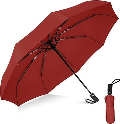 onpoint 3 Fold Umbrella For Rain & Sunlight| Auto Open & Close, Waterproof, Windproof Umbrella(Maroon)