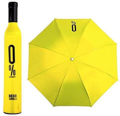 SBTs Bottle Umbrella Multi Function Dual Purpose Umbrella(Yellow)