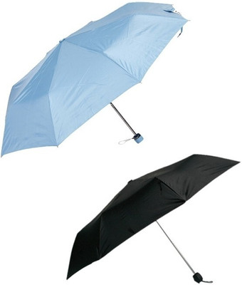 Bizarro Plain Combo-3-Fold (Set of 2) A Umbrella(Blue, Black)