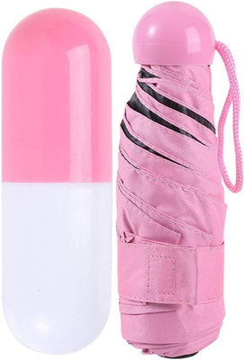 ComfyStyle Ultra Lights & Small Mini Umbrellas with Cute Capsule Case Umbrella Umbrella(Pink)