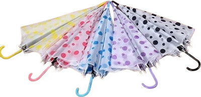 ved online mart Transparent Dotted Umbrella, Polka Dots Summer Umbrella for Folding Umbrella Umbrella(Multicolor)