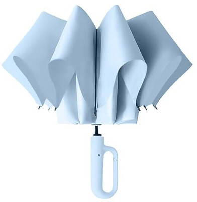 Lilone Automatic Open Close Windproof Travel Umbrella, Sun & Rain Protection, 3-Fold Umbrella(Blue)