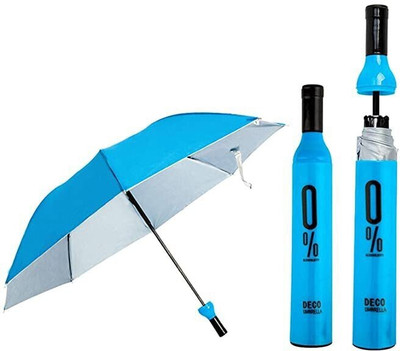 JetGadget Double Layer Multicolor Umbrella | Umbrella with Bottle Cover | 3 Fold Umbrella Umbrella(Multicolor)