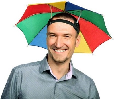 INFISPACE Head Umbrella For Any One 21 Inchs Pack of 1 Color Umberallas For Sun& Rain Umbrella(Multicolor)