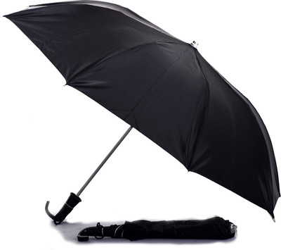 Henry 2 Fold Black Umbrella UV Coated heavy duty Long Lasting Man & Women Regular Use Umbrella(Black)