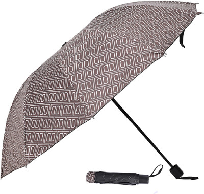 Flipkart SmartBuy 3 Fold Printed Rain Sun & UV Rays Protective Double Coated Manual Open Umbrella(Brown)