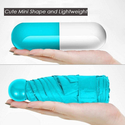 Xydrozen Ultra Light and Small Capsule Umbrella with Cute CapsuleCase-LAU-46 Umbrella(Blue)