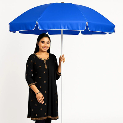 GREEN BIRD Durable 7FT Garden Umbrella All Weather Quick Setup Windproof Umbrella(Blue)