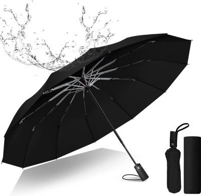 ABINKO 3-Fold Umbrella Windproof, Lightweight,Strong,Compact & Easy Auto Open /Close Umbrella(Black)