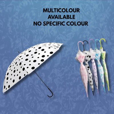 Cravico Transparent Polka Dot Umbrella Easy Open for Rainy Season(Multi) Umbrella(Multicolor)