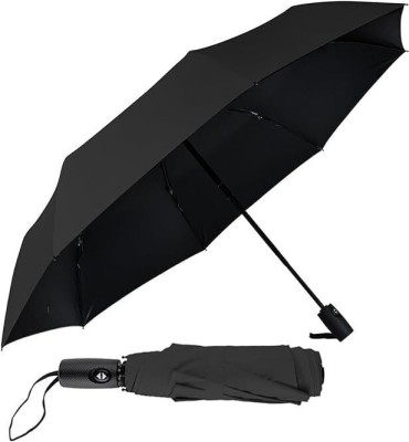 AD store 3 Fold Manual Open 8 Aluminium Ribs UV Coated Windproof Umbrella(Black)