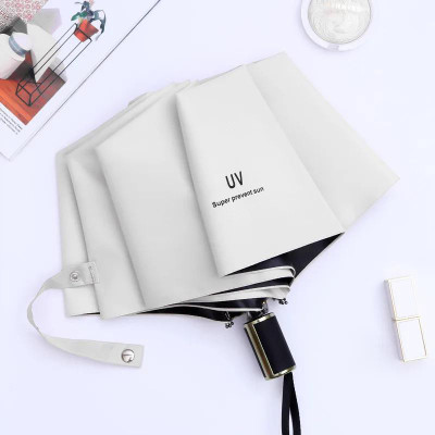 Shreeshann Portable Manual Open Umbrella, 3 Fold UV Sunshade & Rain protection. Umbrella(White)