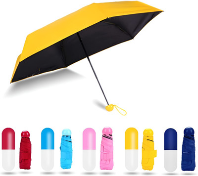 HomCartell ultra capsule case foldable umbrella uv coated mini small umbrella Umbrella(Multicolor)