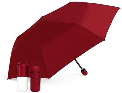 JEEYANA ENTERPRISE Mini Umbrella with Protective Case, Folding Design Umbrella(Maroon)