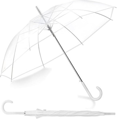 Raga Plus Clear Transparent Umbrella, Auto Open, Long Handle, Windproof Design Umbrella(Transparent)